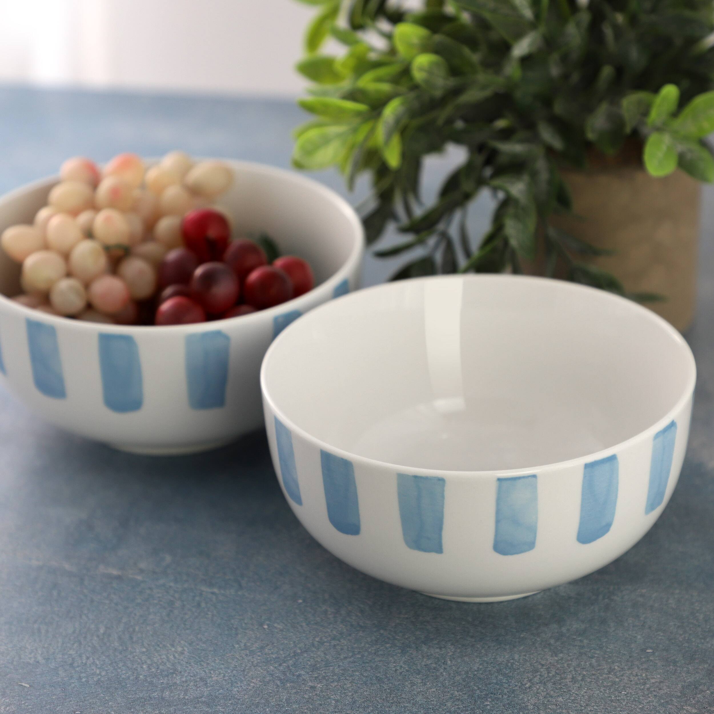 Alt View 2. Gibson - Gibson Home Pacific Waves 2 Piece Fine Ceramic Cereal Bowl Set in Blue - Blue.