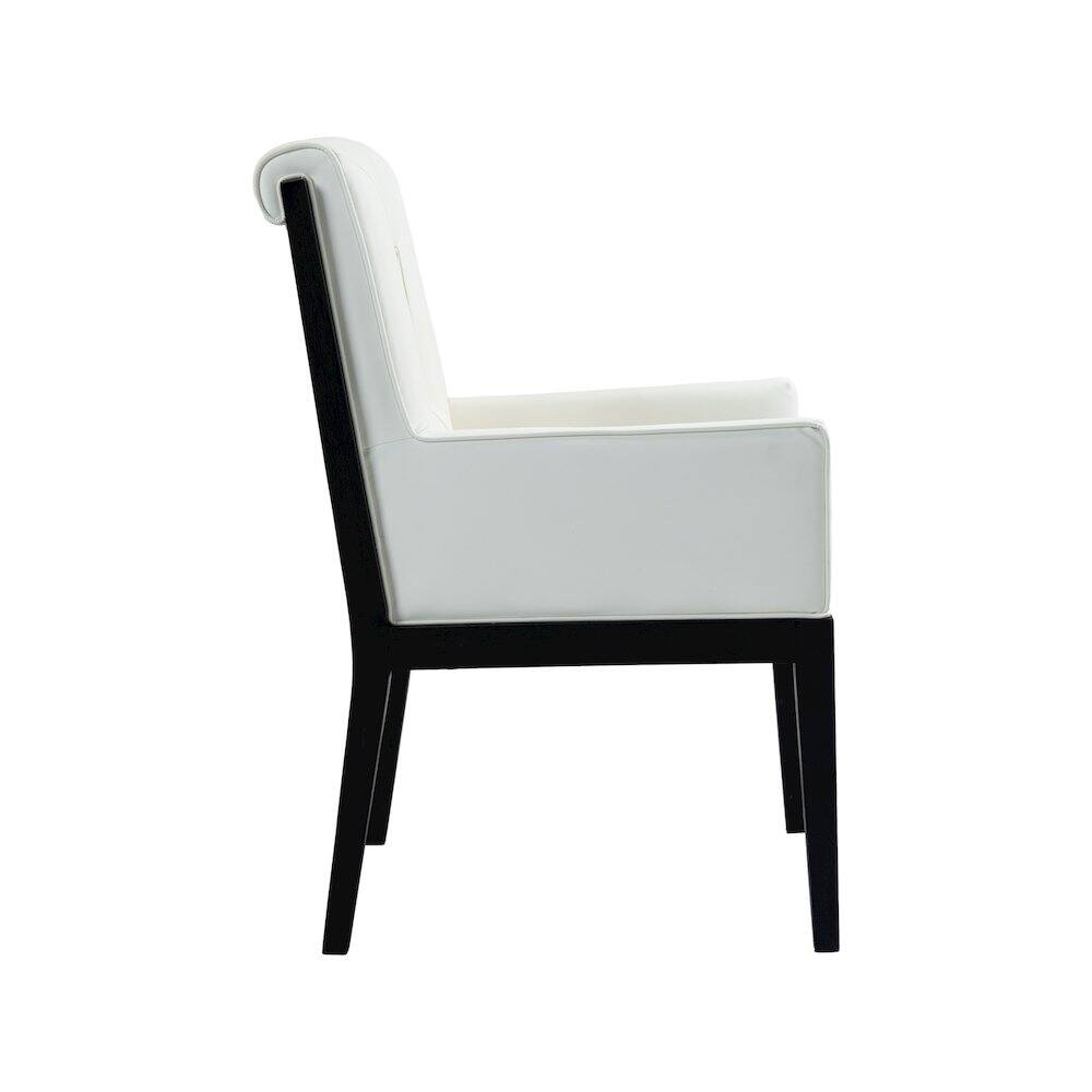Alt View 3. Meridian Furniture - Gwendolyn Cream Vegan Leather Dining Arm Chair - Beige.