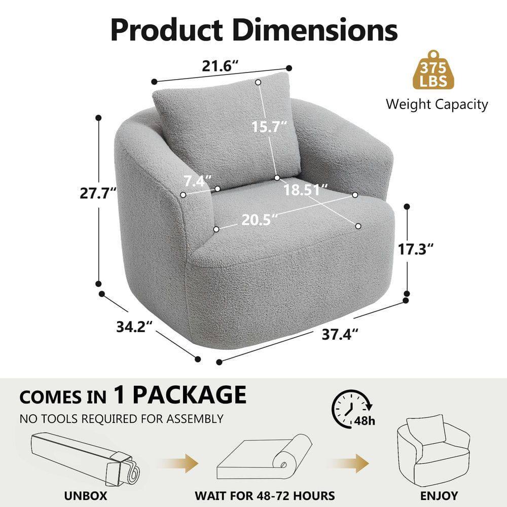 Product Dimensions  
21.6" x 15.7" x 27.7" x 7.4" x 20.5" x 18.51" x 34.2" x 37.4"  
Weight Capacity: 375 LBS  

COMES IN 1 PACKAGE  
NO TOOLS REQUIRED FOR ASSEMBLY  

UNBOX  
WAIT FOR 48-72 HOURS  
ENJOY
