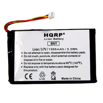 HQRP Li-ion Battery
BNY
Li-ion / 3.7V / 1500mAh / 5.5Wh
- Do not attempt to open, disassemble the battery pack.
- Do not crush, puncture, short external contacts or dispose of in fire or water.
- Do not expose to temperature above 60°C (140°F).
- Replace only with the battery pack designed for this product.
CE
Li-ion
Made in China