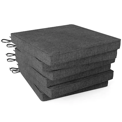 Front. Costway - Costway Outdoor Chair Cushion Set of 6 Waterproof Fade-Resistant Olefin Seat Cushions - Gray.