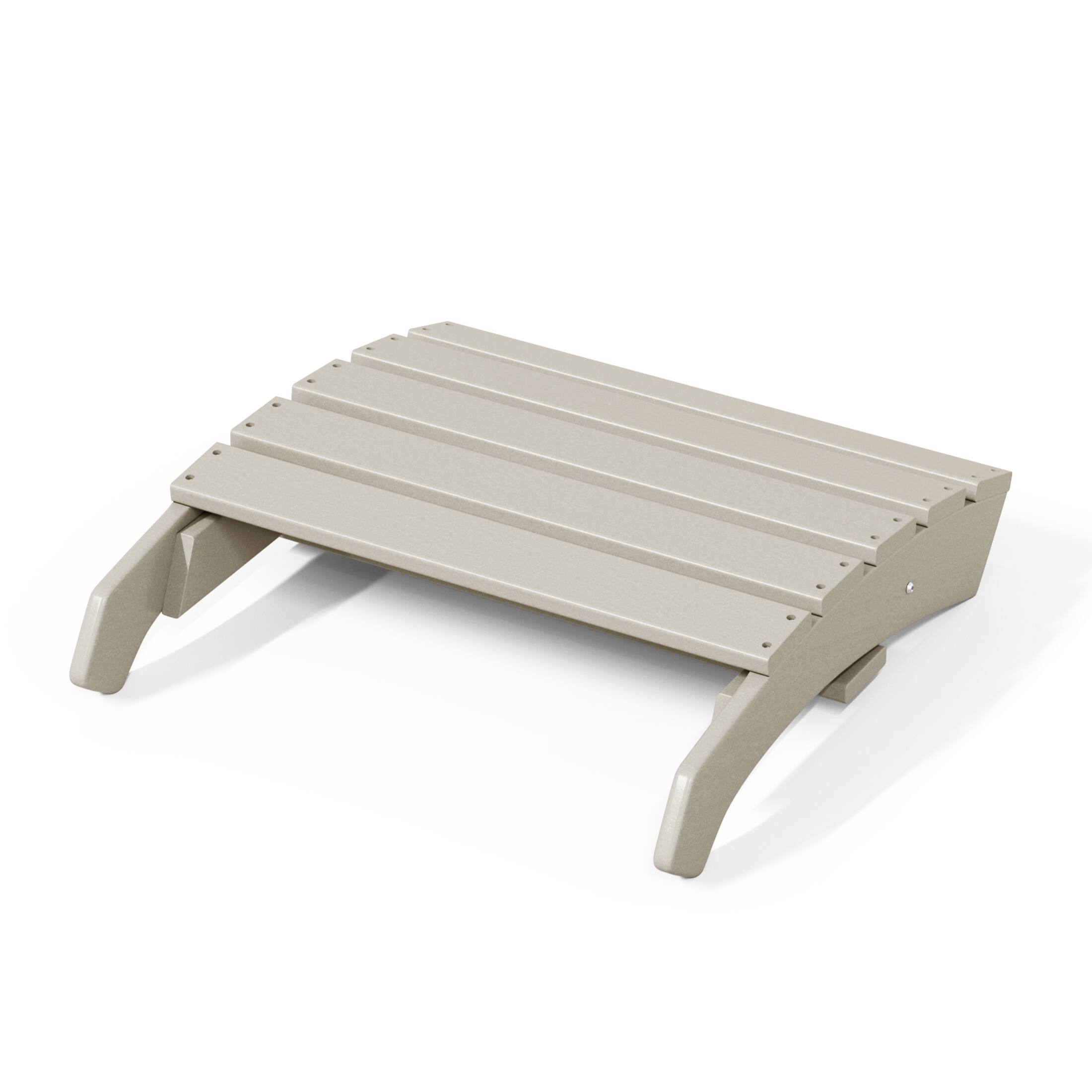 Alt View 3. WestinTrends - WestinTrends Dylan Outdoor Patio HDPE Adirondack Ottoman Footrest - Sand.