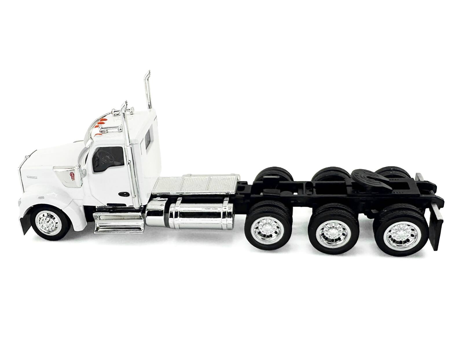 Alt View 2. HO Logistics Replicas - Kenworth W990 3-Axel Day Cab White 1/87 (HO) Scale Plastic Model Car by HO Logistics.