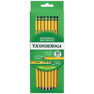 Ticonderoga - Pre-Sharpened Wooden Pencil, 2.2mm, #2 Soft Lead, 30/Pack (X13830X) price history on PriceWatchPro