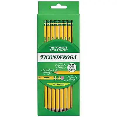 THE WORLD'S BEST PENCIL
TICONDEROGA
30 #2 HB
SHARPENED
Surprisingly Smooth
Writes Smoothly
Sharpens Evenly
Erases Cleanly