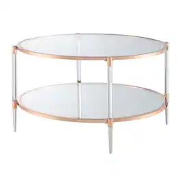 Convenience Concepts - Royal Crest 2 Tier Acrylic Glass Coffee Table - Rose Gold/Glass/Metallic