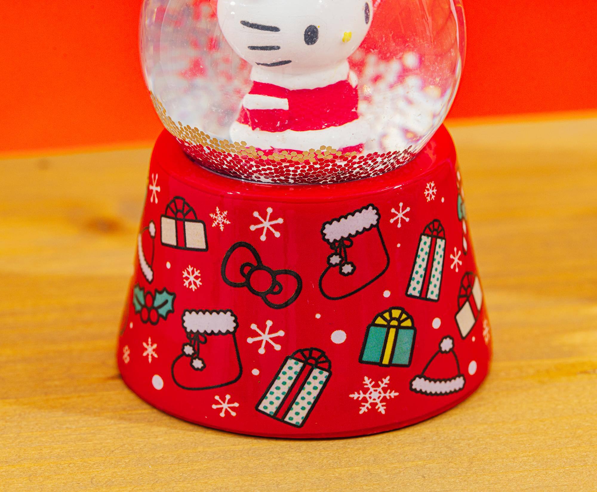 Alt View 5. Silver Buffalo - Sanrio Hello Kitty Holiday 3-Inch Mini Light-Up Snow Globe - Red.