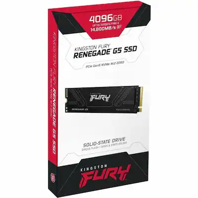 Kingston fury renegade g5 | 4 tb | pcie 5. 0 x4 nvme | 14800/14000 mb/s | 3d tlc | m. 2 2280 ssd disk 1 4tb kingston fury renegade g5 pcie 5. 0 nvme m. 2 ssd