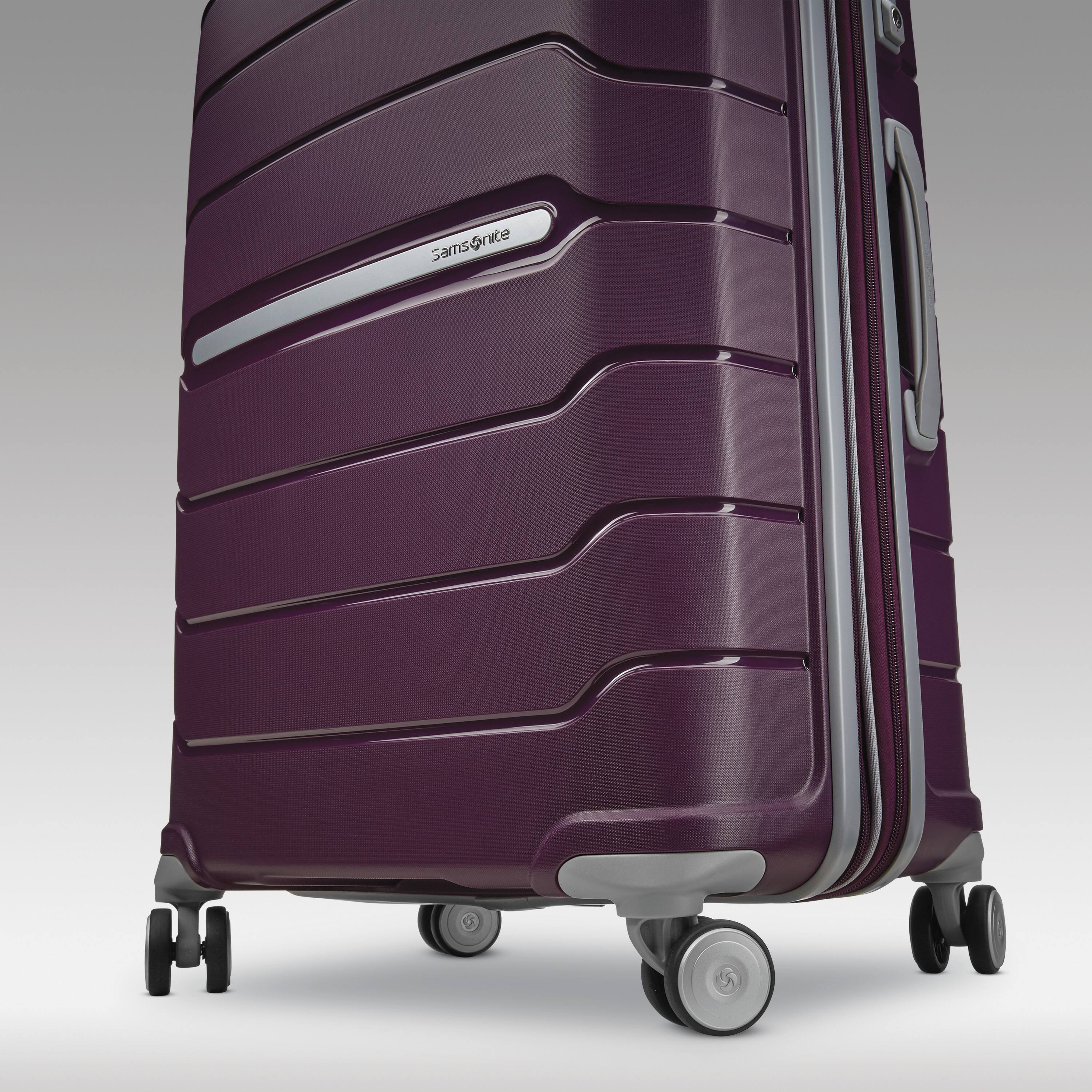 Alt View 3. Samsonite - Expandable Freeform Spinner 21" Suitcase - Amethyst Purple.
