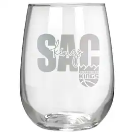 Great American Products - Sacramento Kings Etched 17oz. City Stemless Wine Glass - Multicolor