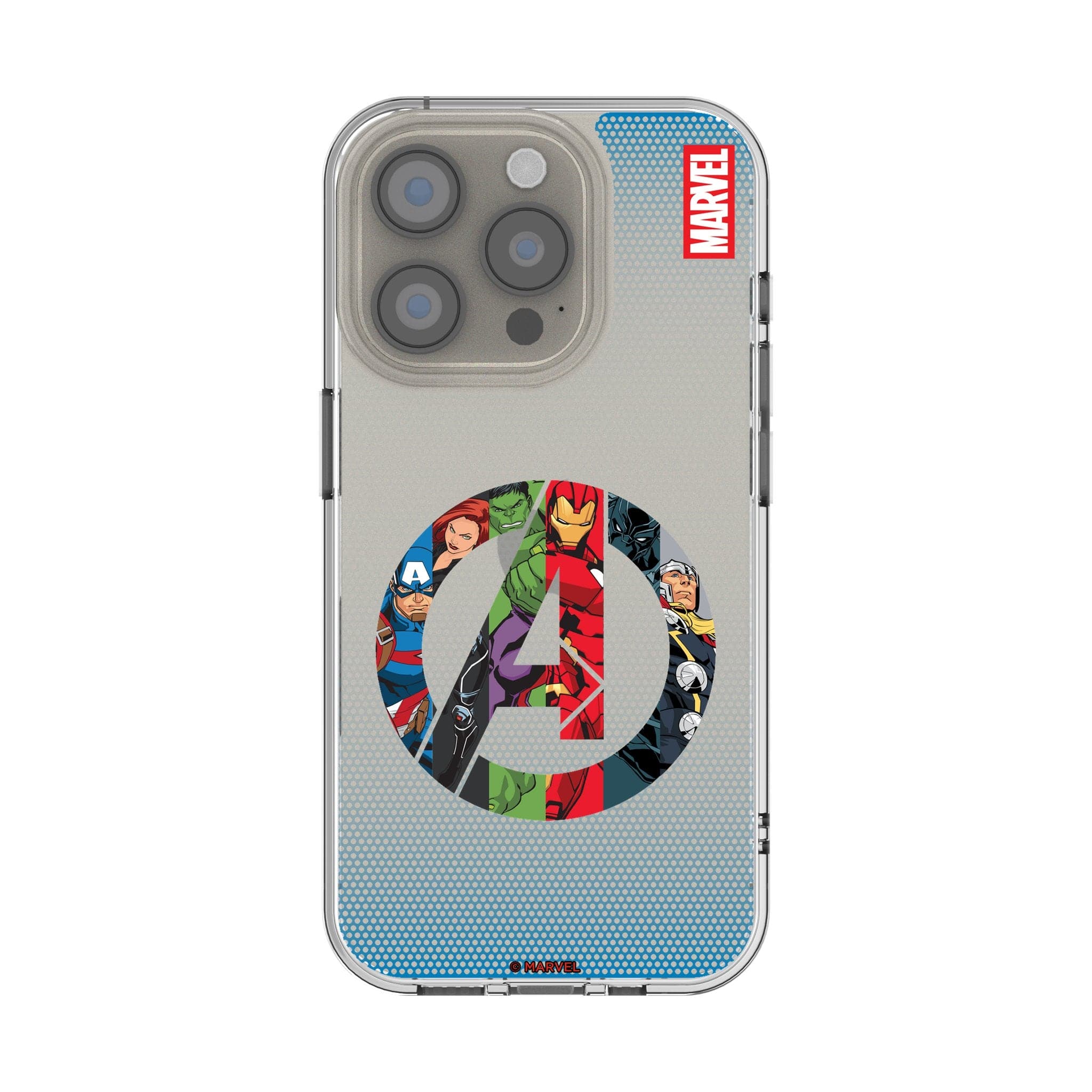 Keyscaper - Marvel Grid Clear Phone Case - Apple iPhone 13 Mini - Avengers