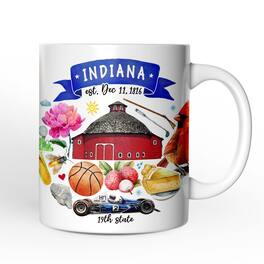 OrnamentallyYou - Artistic Indiana State Themes and Landmarks Mug - White