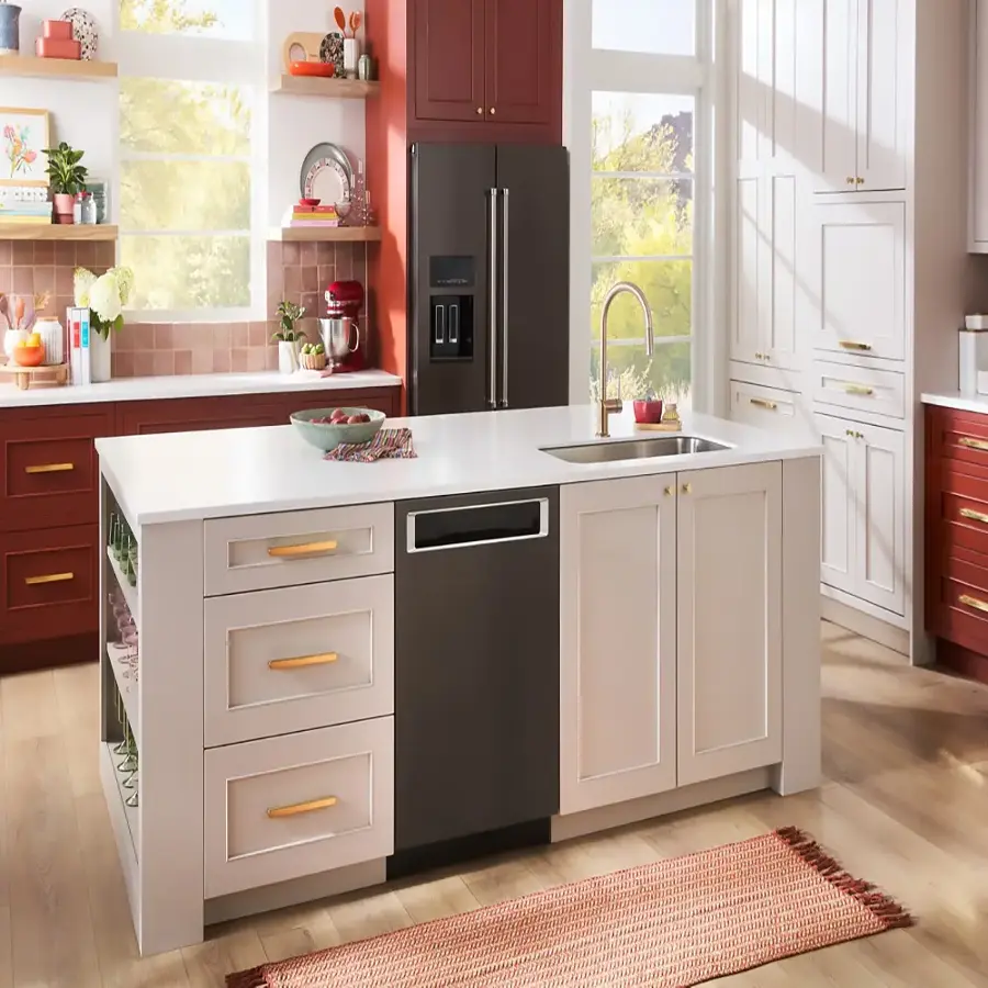 Alt View 19. KitchenAid - 24" Top Control Built-In Stainless Steel Tub Dishwasher with 3rd Rack, LED Interior Lighting, 44 dBA - Black Stainless Steel.