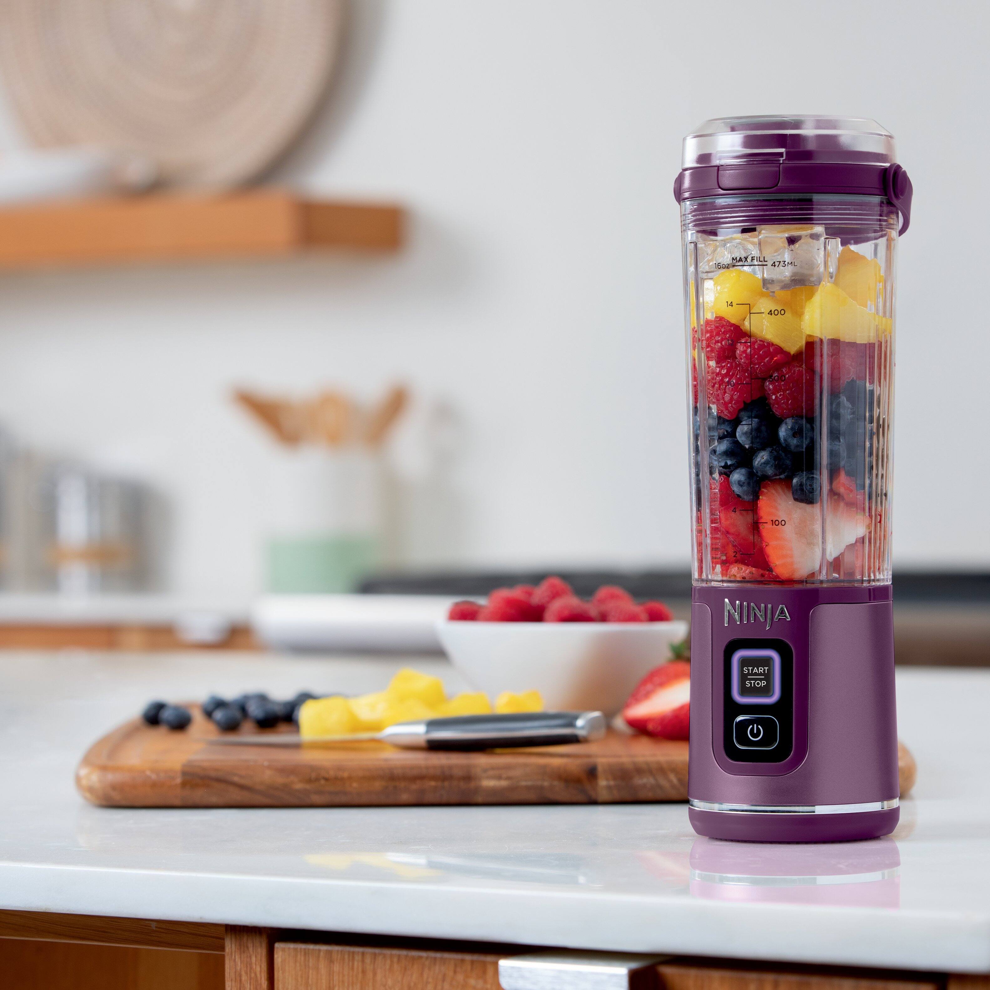 Back. Ninja - Blast 18 oz. Portable Blender - Passion Fruit Purple.