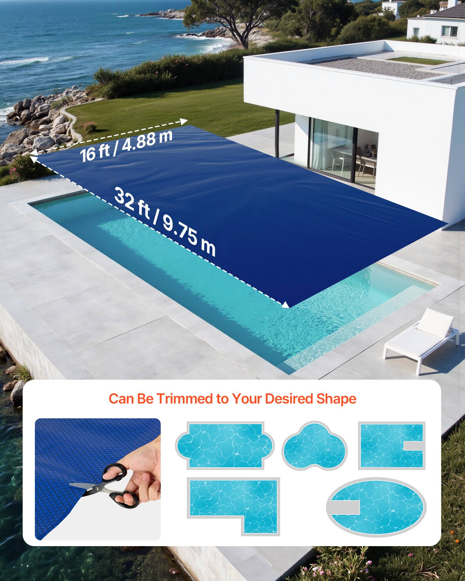 E 4.88 m 16 16ft/4.88m ft / 32 ft 32ft/9.75m I 9.75 m Can Be Trimmed to Your Desired Shape