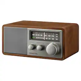 Sangean - SG-116 Tabletop Retro Wooden Cabinet AM/FM Analog Radio Receiver - Walnut/Gray