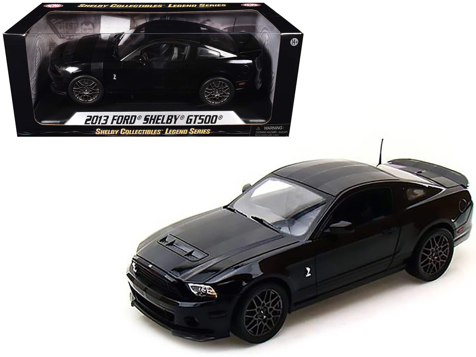 2013 Ford Shelby Mustang Cobra GT500 SVT Black with Black Stripes 1/18 Diecast Car Model by Shelby Collectibles price history on PriceWatchPro