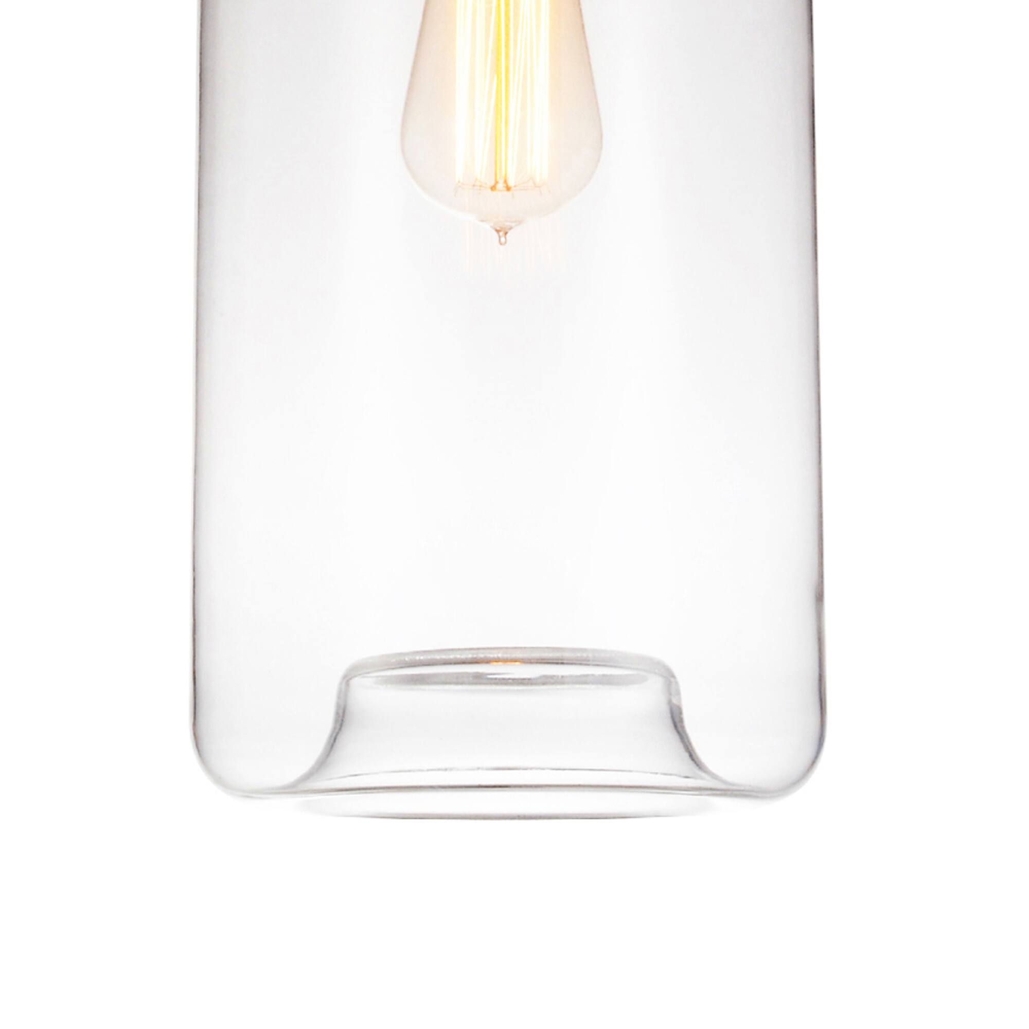 Back. CWI Lighting - Glass 1 Light Down Mini Pendant With Clear Finish - Black.