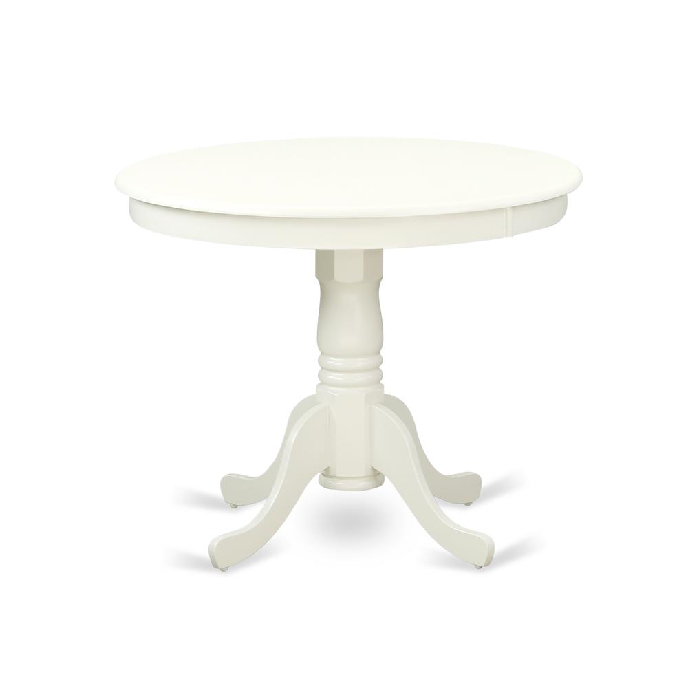 Angle. East West Furniture - Dining Room Set Linen White - Linen White.