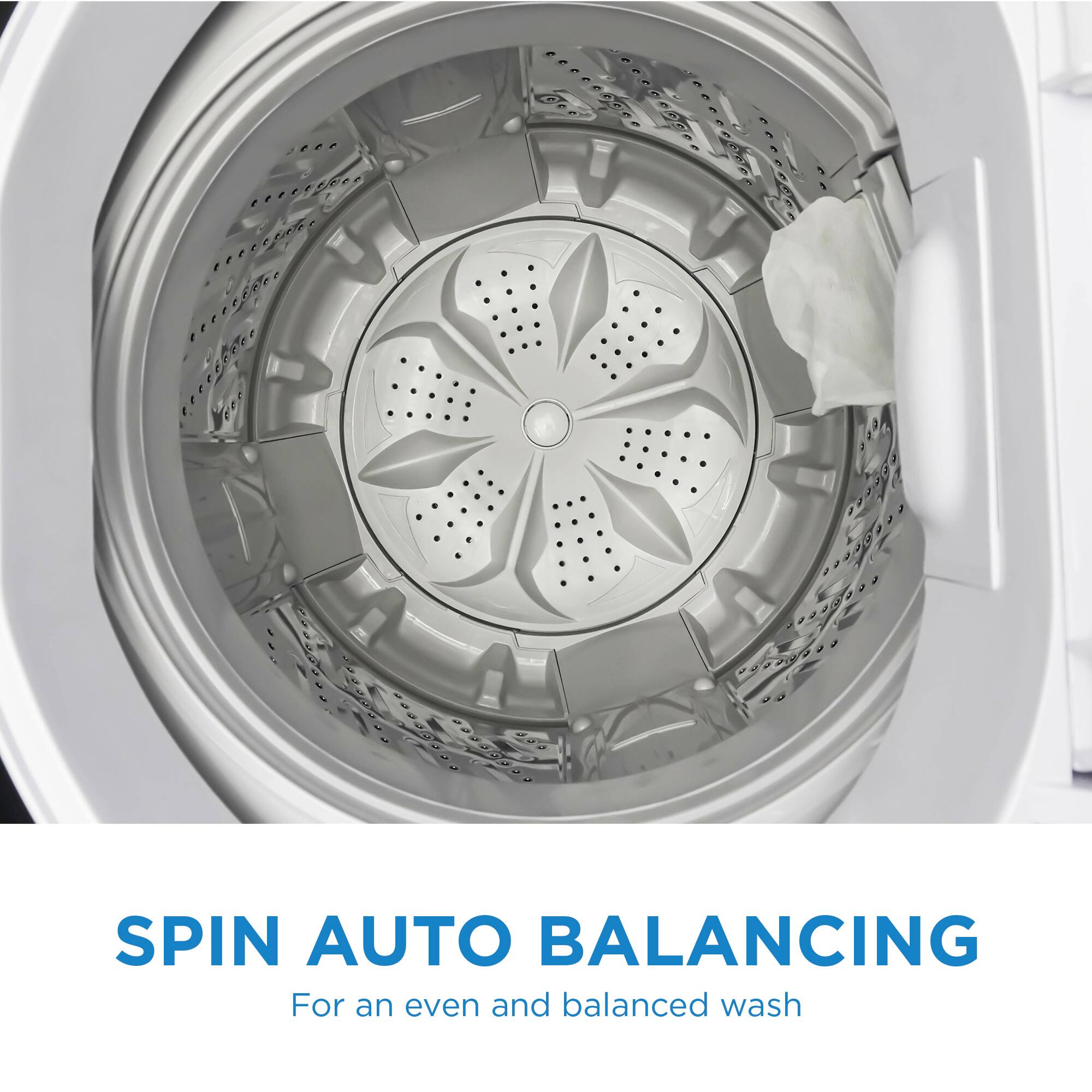 SPIN AUTO BALANCING
For an even and balanced wash