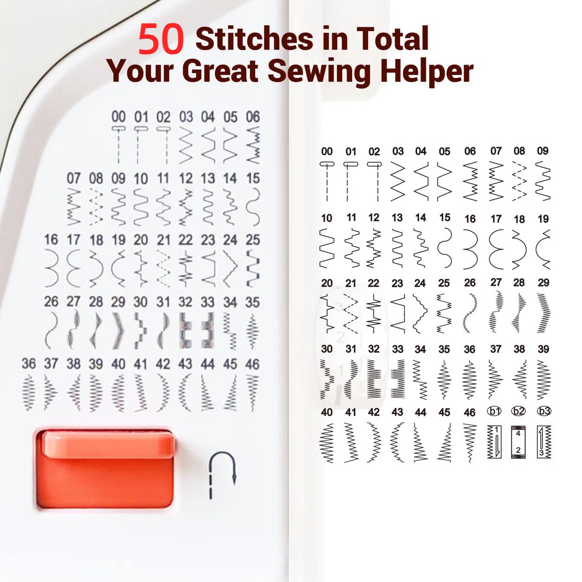 50 Stitches in Total Your Great Sewing Helper

00 01 02 03 04 05 06
00
01
02
03
04
05
06
07
08
09
07 08 09 10
11
12 13 14
15
16
17
18
19 20 21
22 23 24 25
10
11
12
13
14
15
16
17
18
19
26 27 28 29 30
31
32 33 34 35
20
21
22
23
24
25
26
27
28
29
36 37 38 39 40 41 42 43 44 45 46
2 30 31
32
33