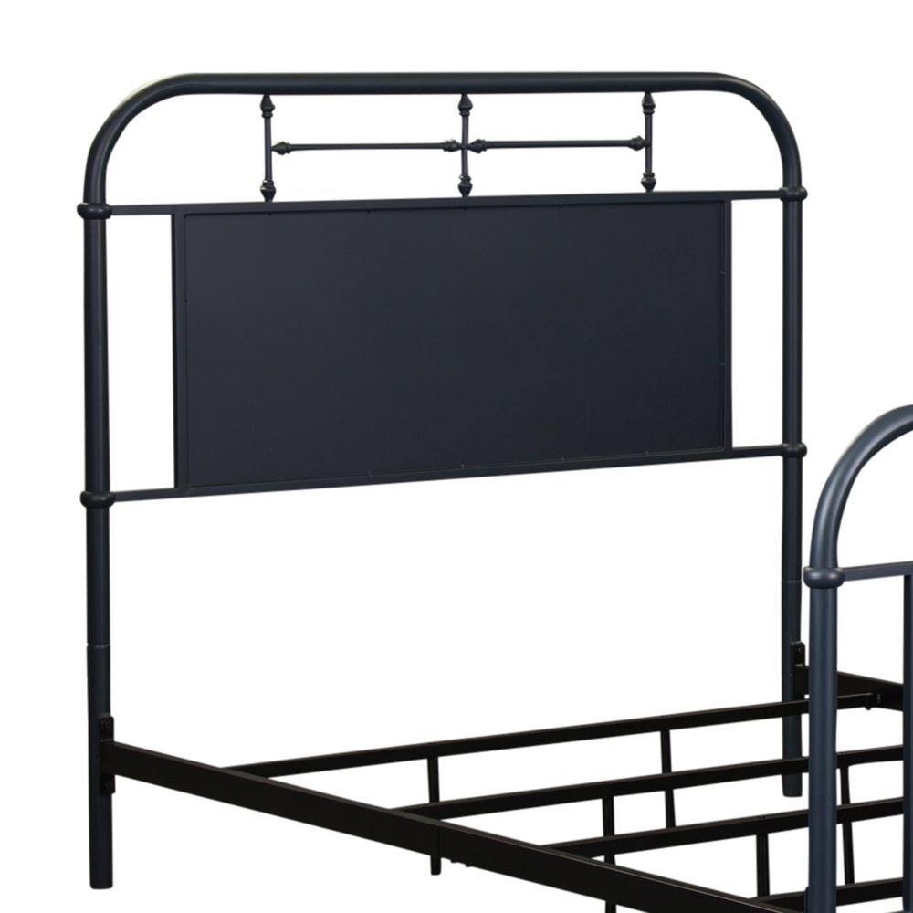 Back. Liberty Furniture Industries - Vintage Series Full Metal Headboard - Navy in Distressed Metal - Black.