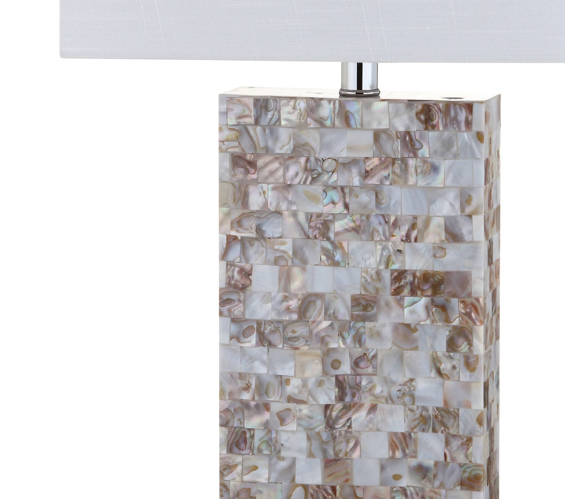 Alt View 6. Jonathan Y - Cannon 29" Seashell and Crystal LED Table Lamp, Natural/Clear - Natural/Clear.