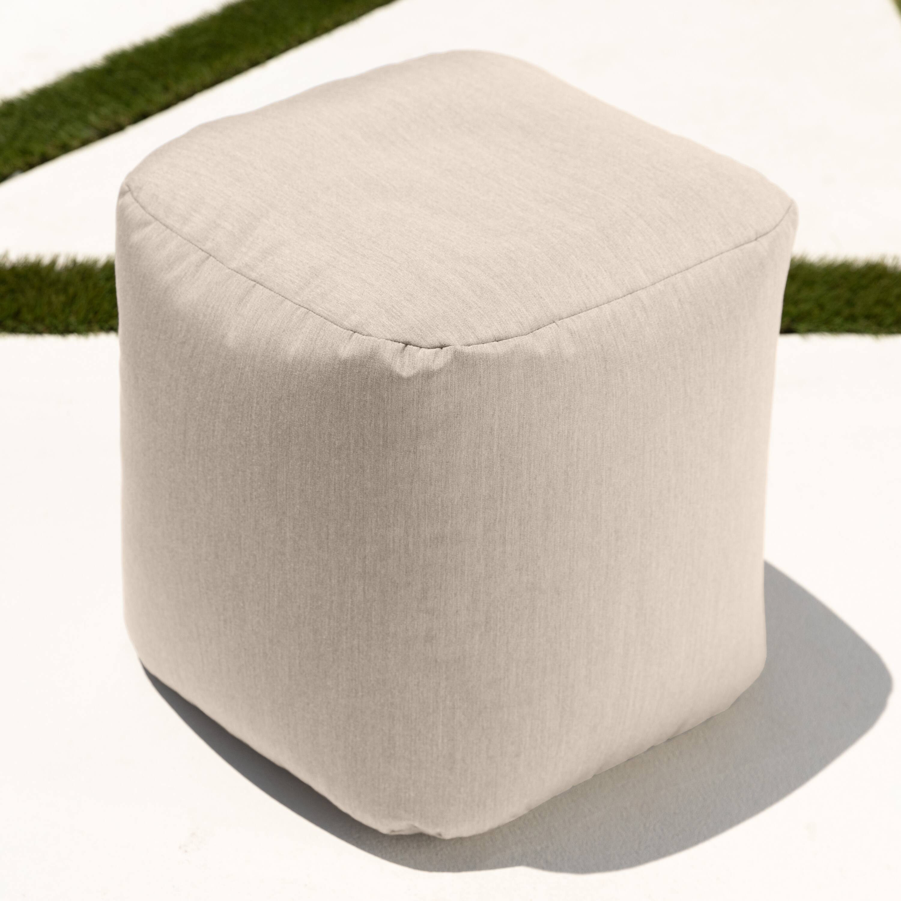 Back. Jaxx - Jaxx Luckie Outdoor Patio Bean Bag Ottoman, Flax - Flax.
