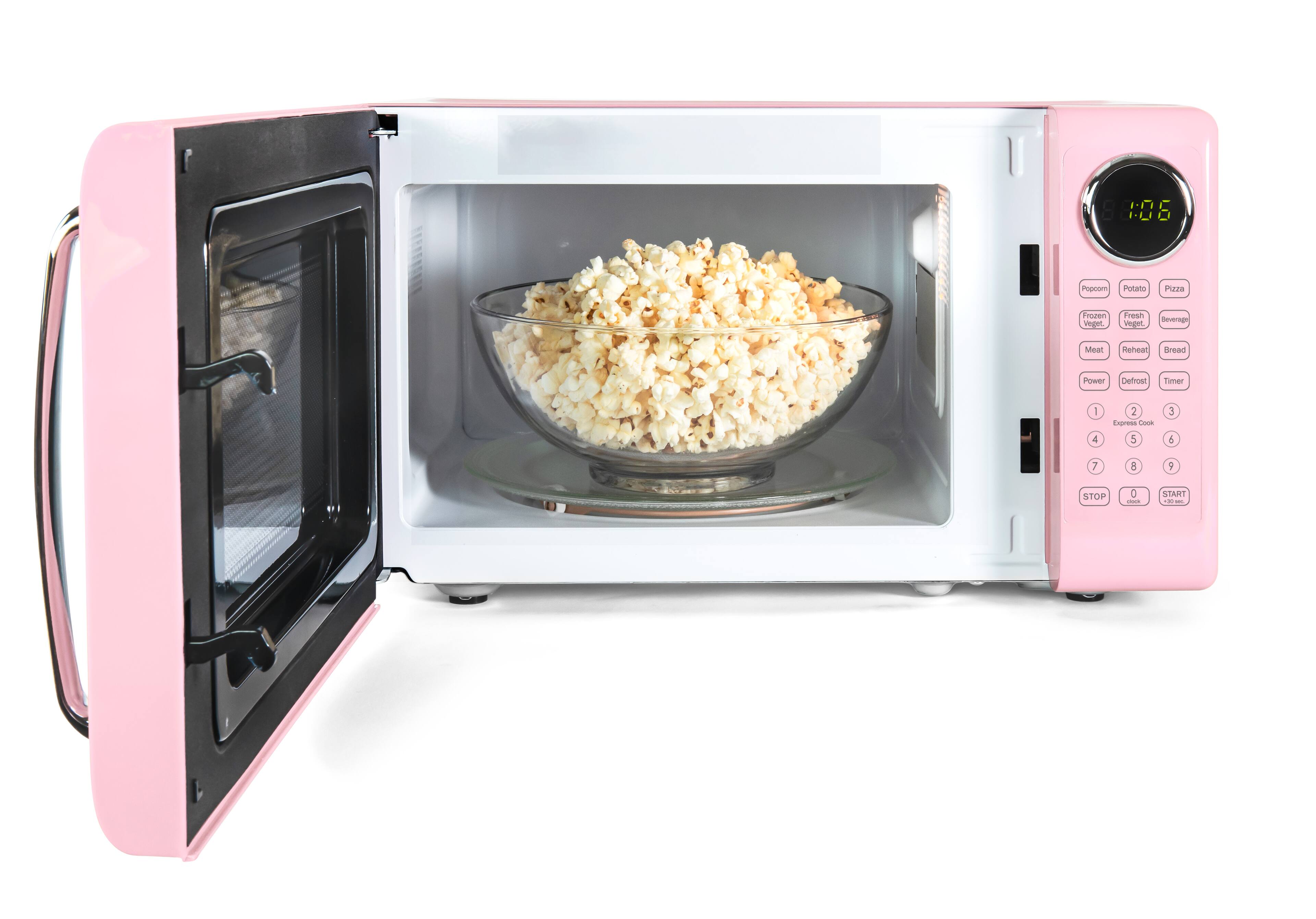 18108 Popcorn Potato Pizza Frozen Fresh Vegetables Beverage Bread Meat Reheat Defrost Power Timer 1 2 3 4 5 6 7 8 9 STOP 0 START