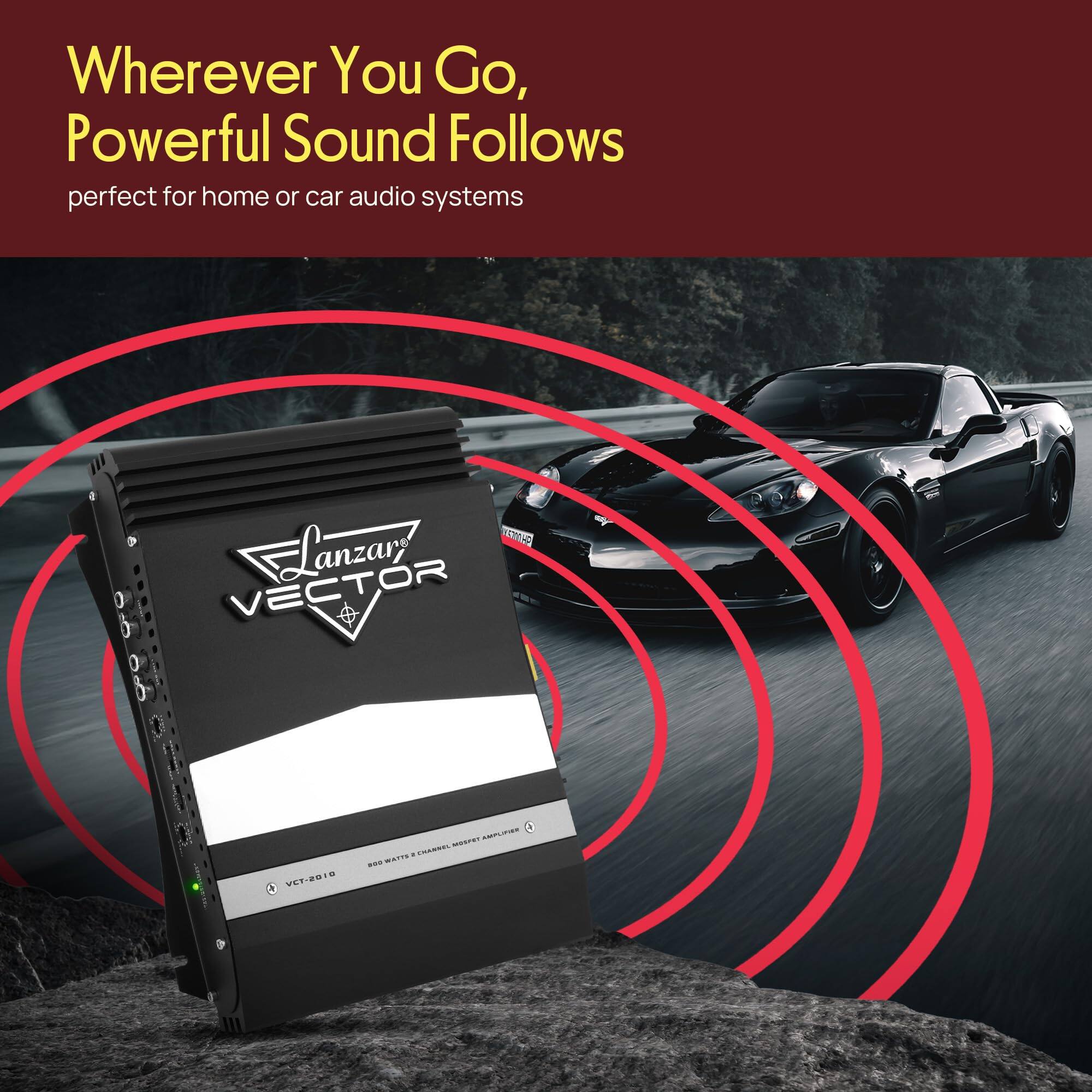 Wherever You Go, Powerful Sound Follows  
perfect for home or car audio systems  
RTC Lanzar VECTOR & V-2019  
2 CCCN
