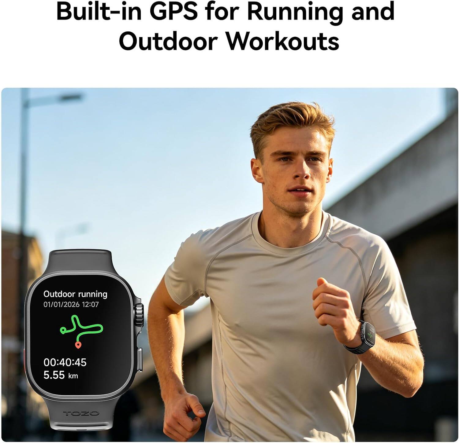 Built-in GPS for Running and Outdoor Workouts

Outdoor running
01/01/2026 12:07
00:40:45
5.55 km

TOZO