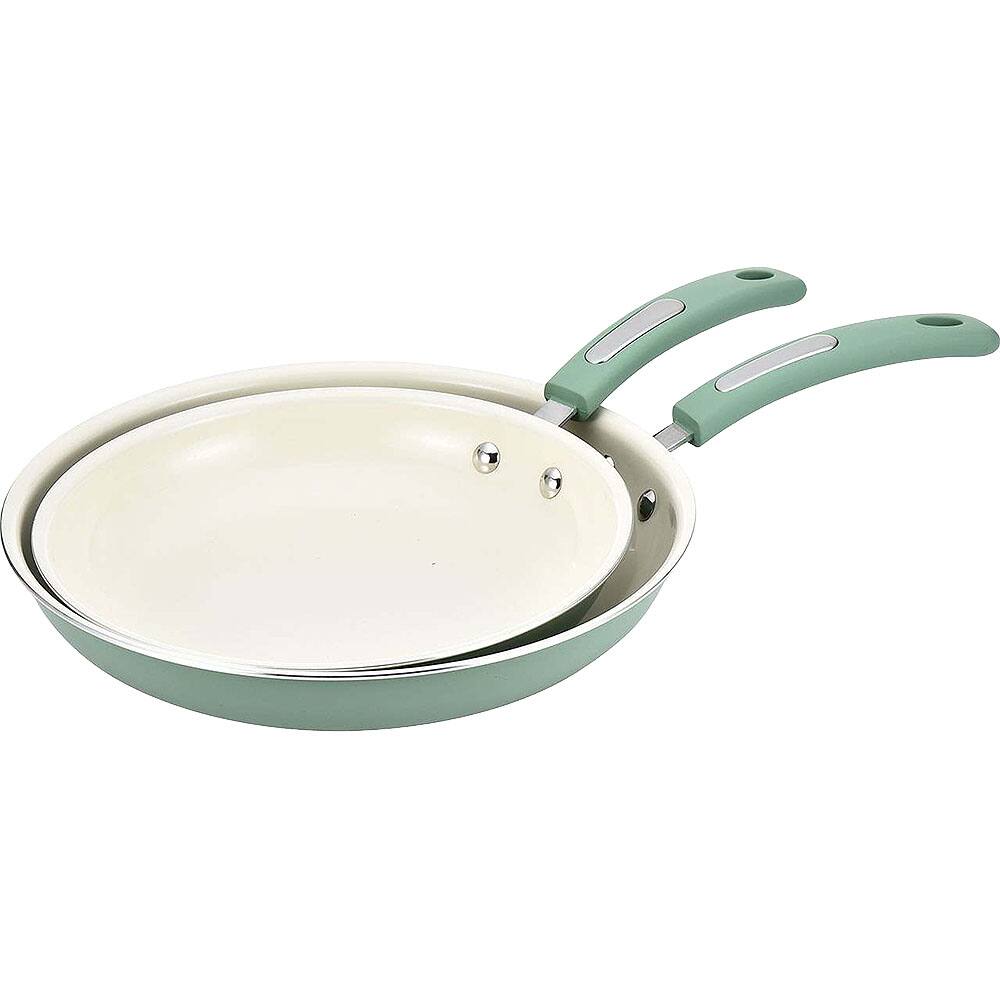 Angle. Hamilton Beach - Set of 2 Aluminum Fry Pans - Sage - Sage.