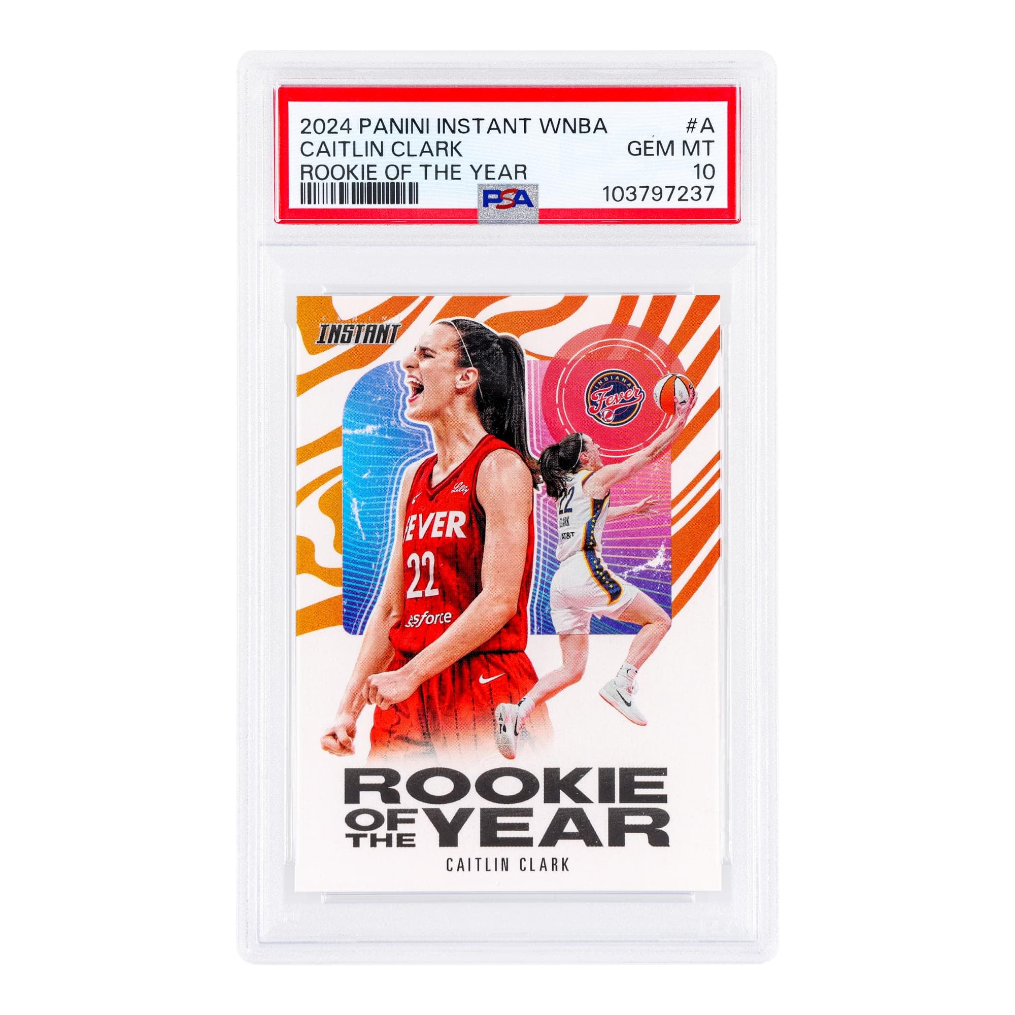 WNBA 2024 Panini Instant Caitlin Clark Rookie Of The Year Card | PSA 10 - Multi-Colored