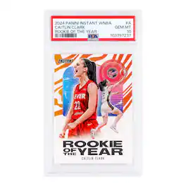 WNBA 2024 Panini Instant Caitlin Clark Rookie Of The Year Card | PSA 10 - Multi-Colored
