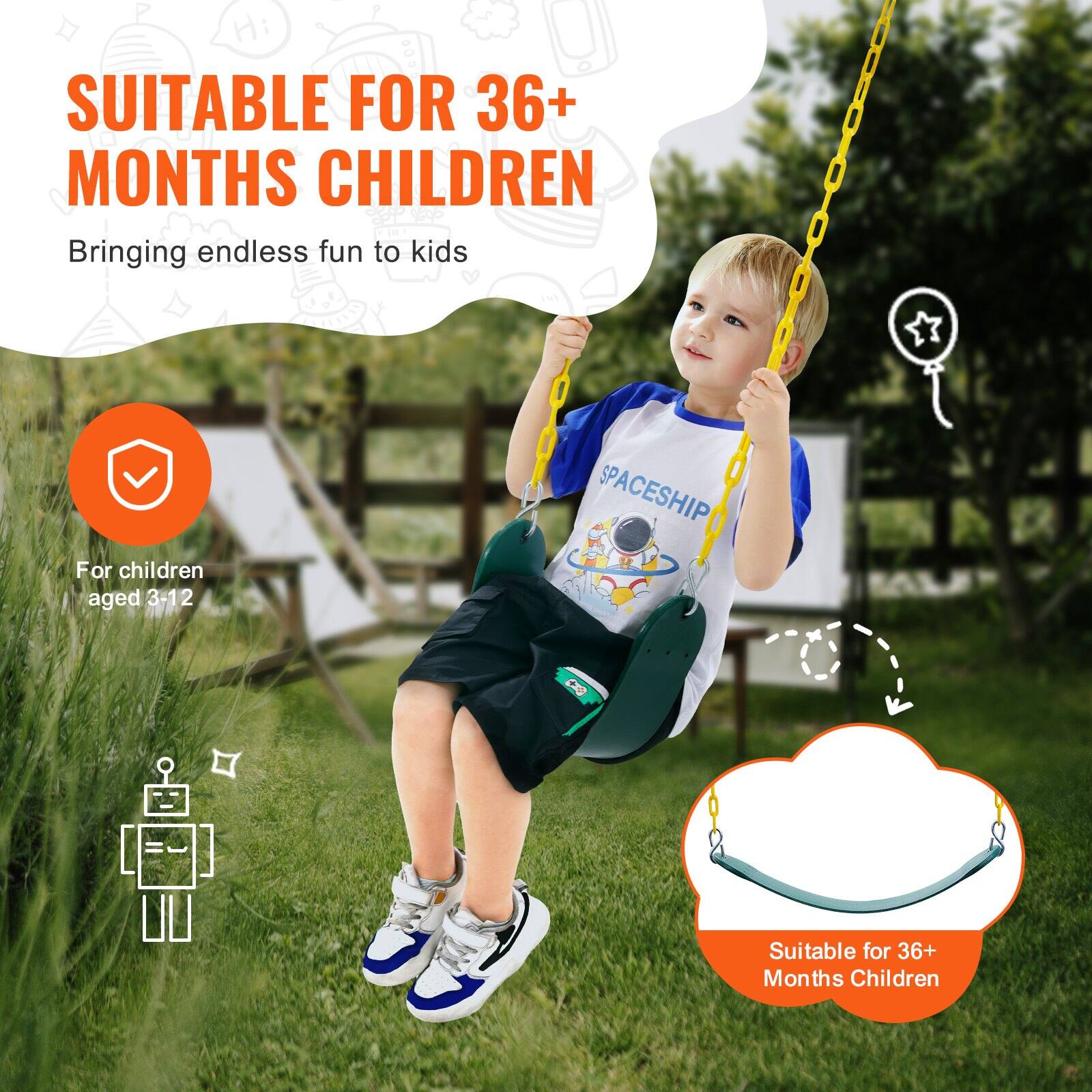 SUITABLE FOR 36+ MONTHS CHILDREN  
Bringing endless fun to kids  

For children aged 3-12  

Suitable for 36+ Months Children