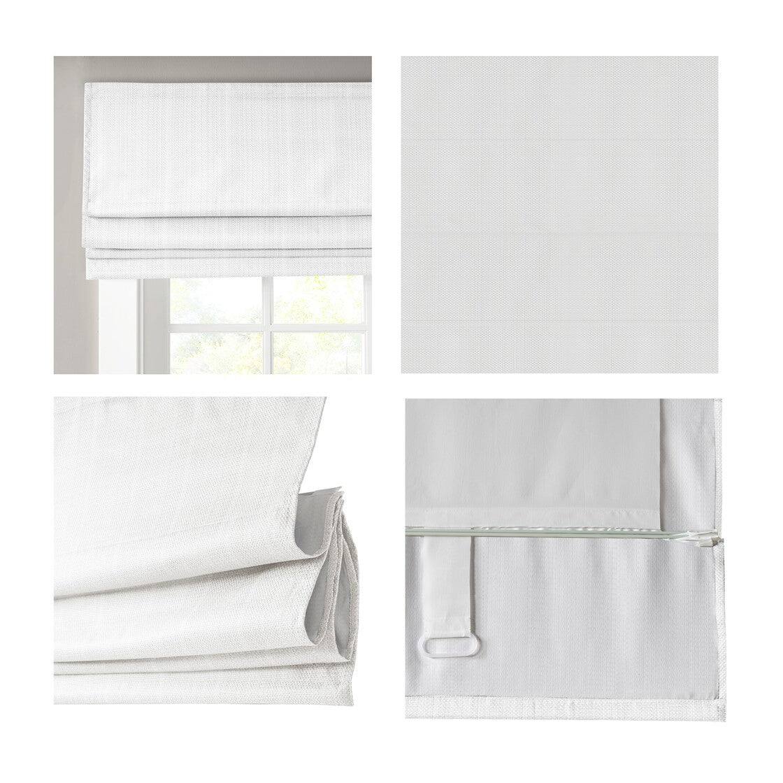 Alt View 2. BreeBe - Basketweave Room Darkening Cordless Roman Shade - Light Grey.