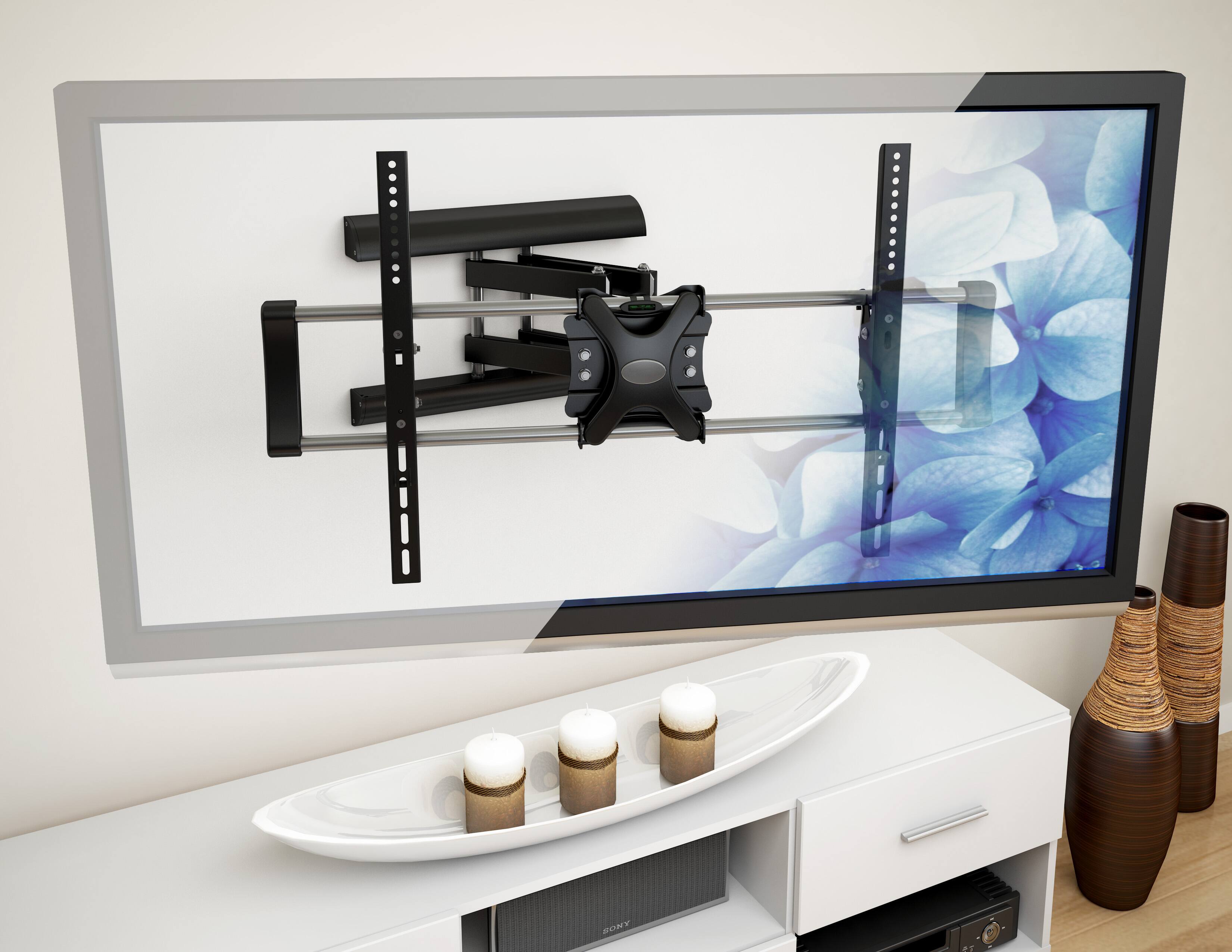 Angle. CorLiving - CorLiving Articulating Flat Panel Wall Mount for 42" - 65" TVs - Black.