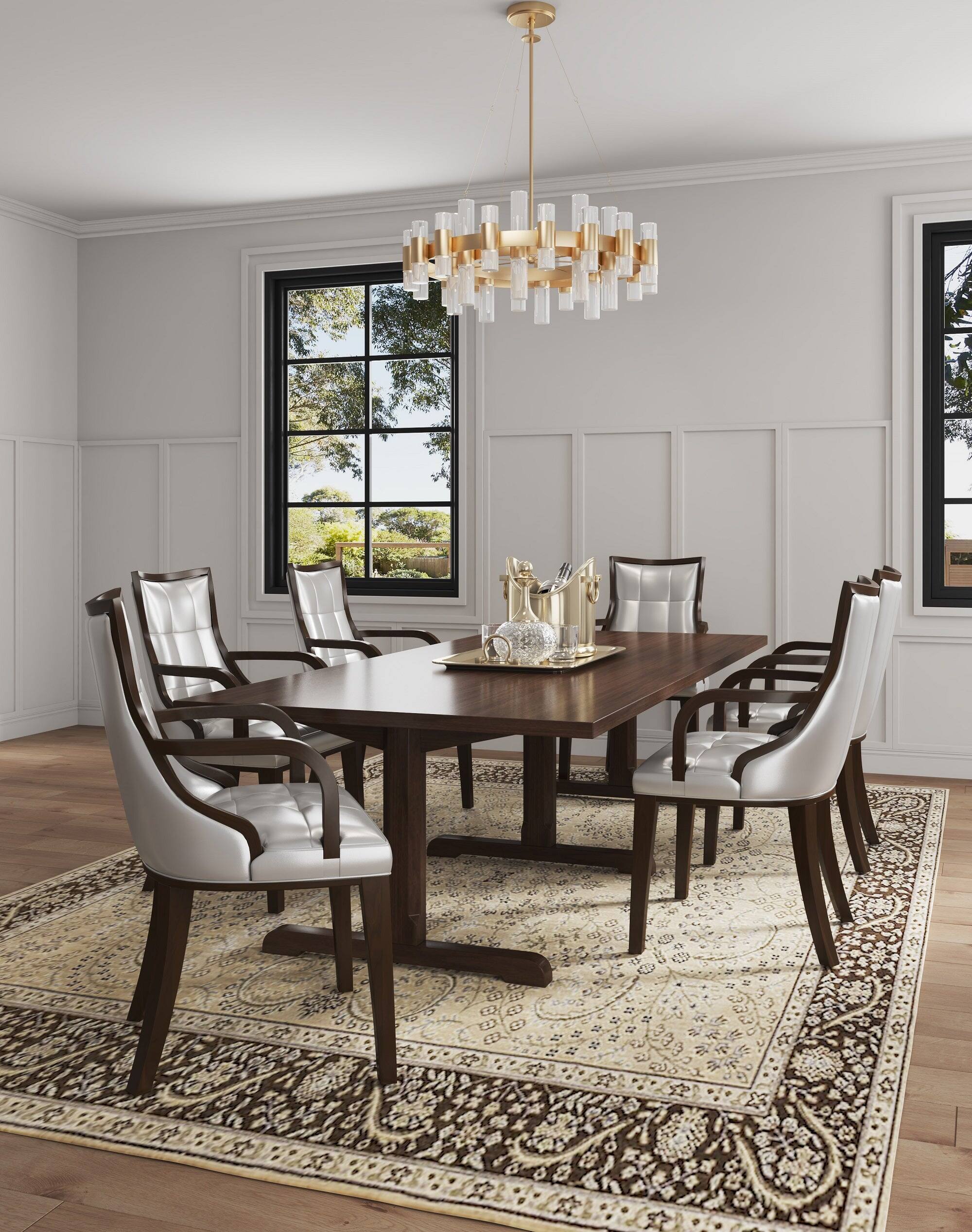 Angle. Manhattan Comfort - Fifth Avenue Traditional Wood Upholstered Dining Chair - Silver.