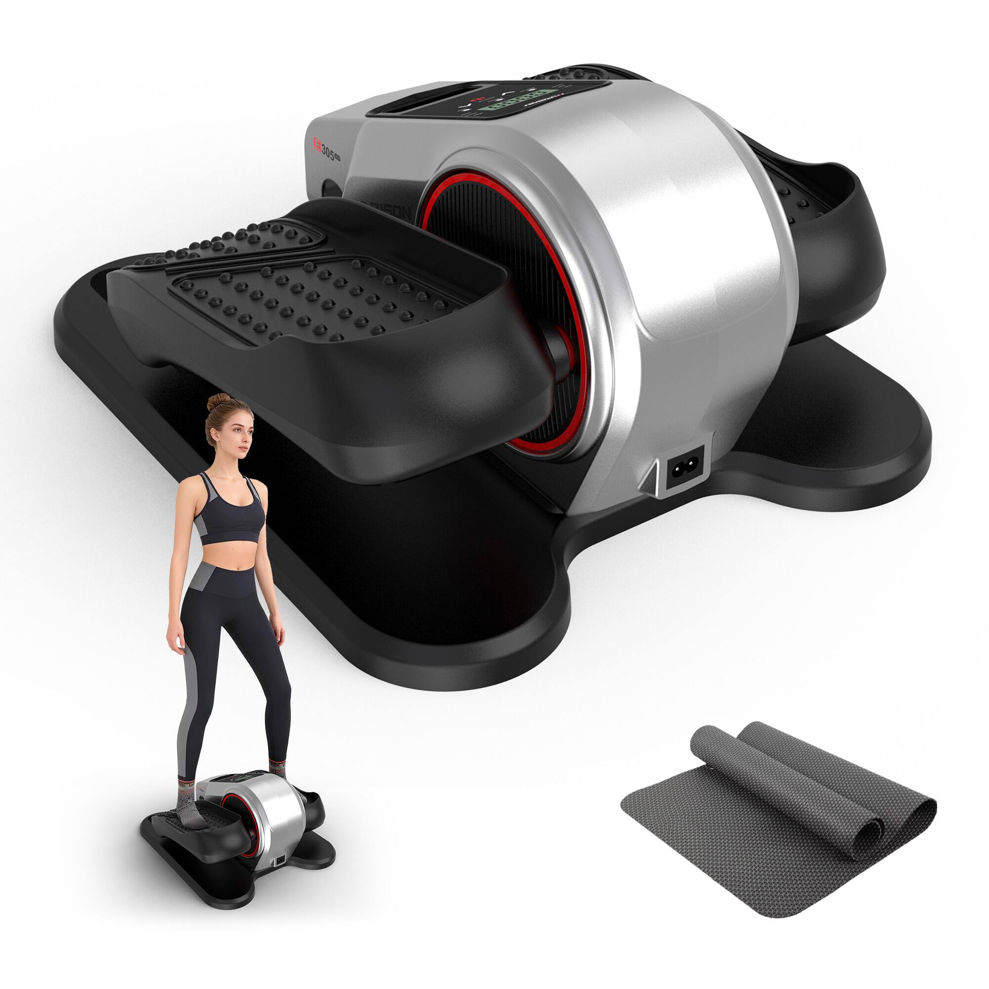 Alt View 4. HARISON - HARISON Under Desk Elliptical Machine for Seniors, Mini Elliptical with 12-Level Magnetic Resistance (BB305) - SILVER.