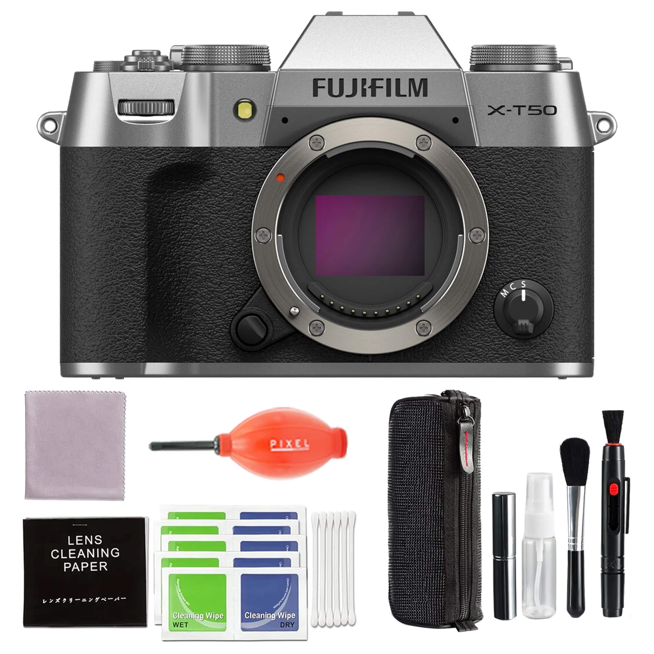 Fujifilm - X-T50 Mirrorless Digital Camera Body - Silver Bundle with More