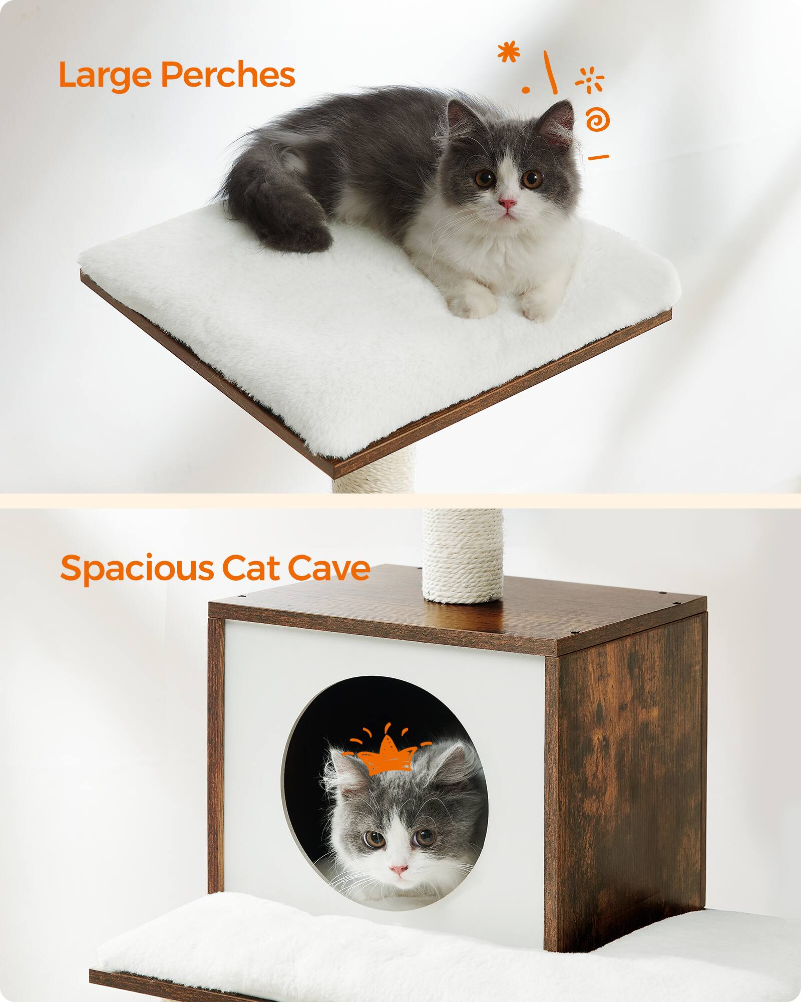 Large Perches

Spacious Cat Cave