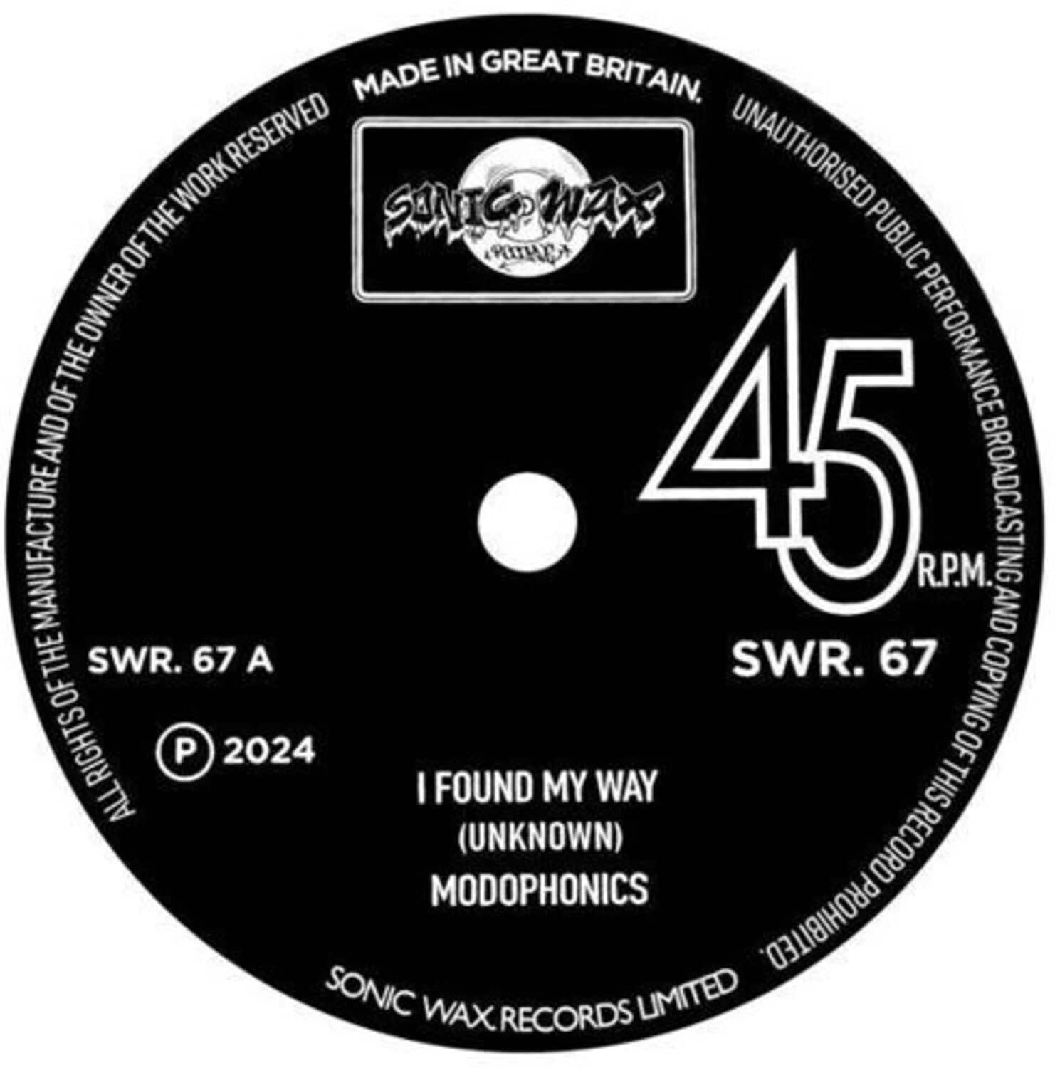 Modophonics - I Found My Way   - 7-INCH SINGLE [7 inch Vinyl Disc] price history on PriceWatchPro