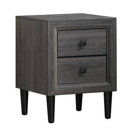 SlickBlue - Retro Wooden Nightstand with 2 Drawers – Multipurpose Bedside Table for Small Spaces - Gray