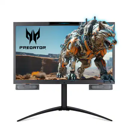 Alt View 2. Acer - Predator SpatialLabs View 27" LCD 4K UHD, 60Hz, FreeSync Premium, Stereoscopic 3D Gaming Monitor - Black.