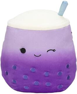 Kellytoy - Squishmallow 5 Inch Mini Food Plush | Poplina the Bubble Tea - Purple
