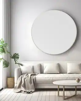 TinyHomie - 42 Inch Silver Metal Framed Round Bathroom Mirror for Wall