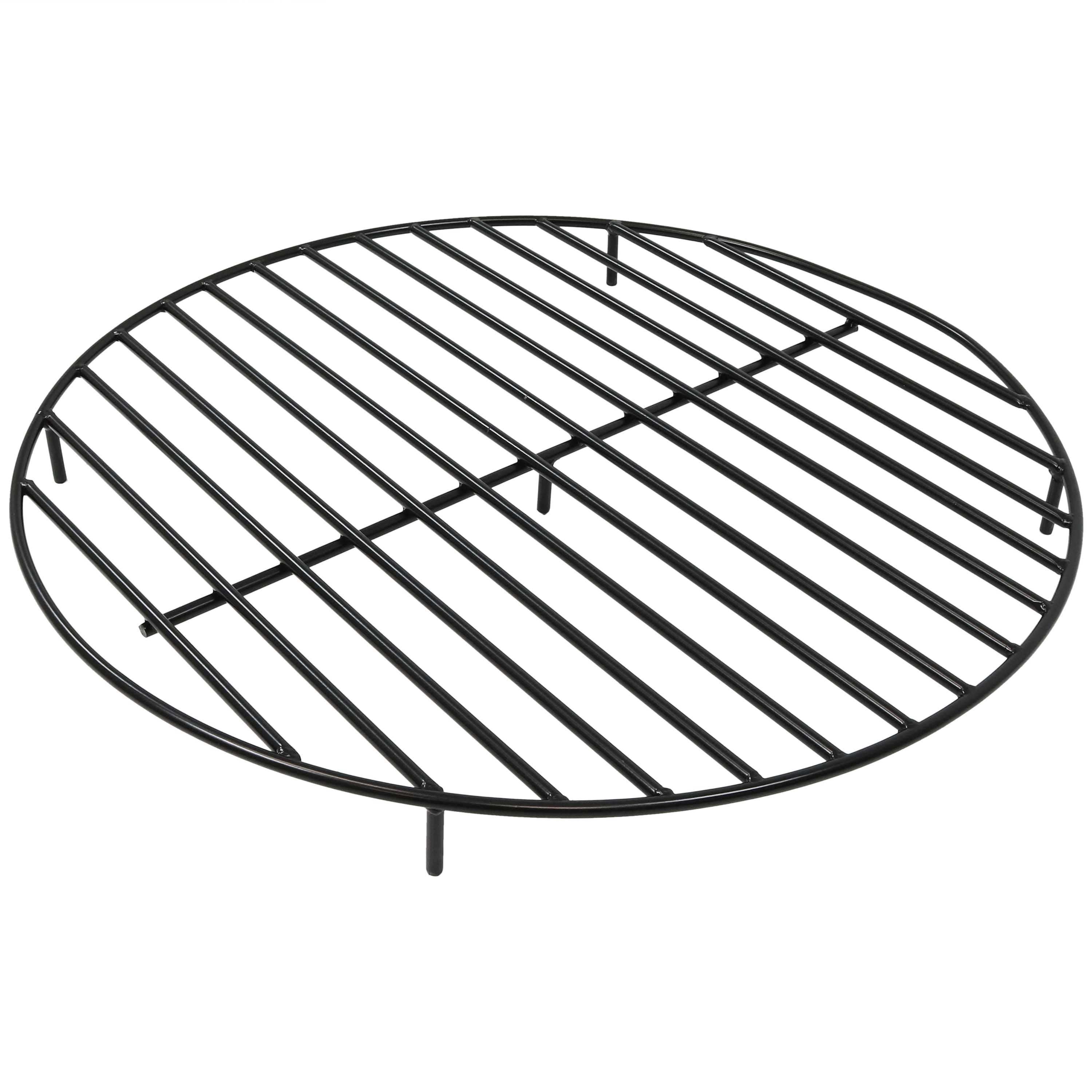 Sunnydaze - 36 in Steel Round Outdoor Fire Pit Grate with Heat Resistance - Black