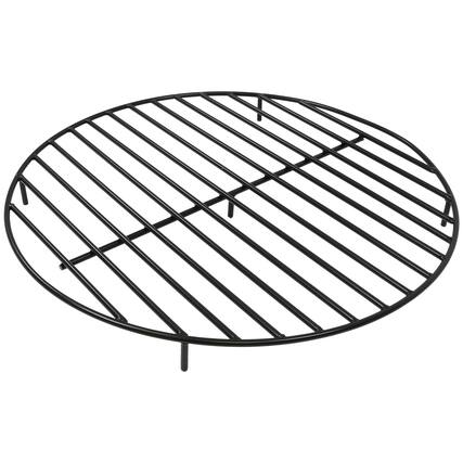 Front. Sunnydaze - 36 in Steel Round Outdoor Fire Pit Grate with Heat Resistance - Black.