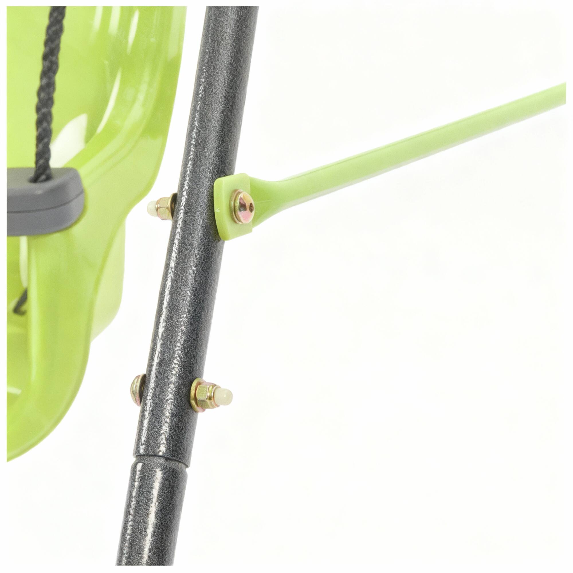 Alt View 5. Loheer - 4.8 ft Indoor Outdoor Baby Swing with Safety Seat and Stable Metal Frame - Black+Green.