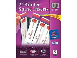 Avery - Binder Spine Inserts, For 2 Inch Ring Binders, 20 Cardstock View Binder Spine ID Inserts - White